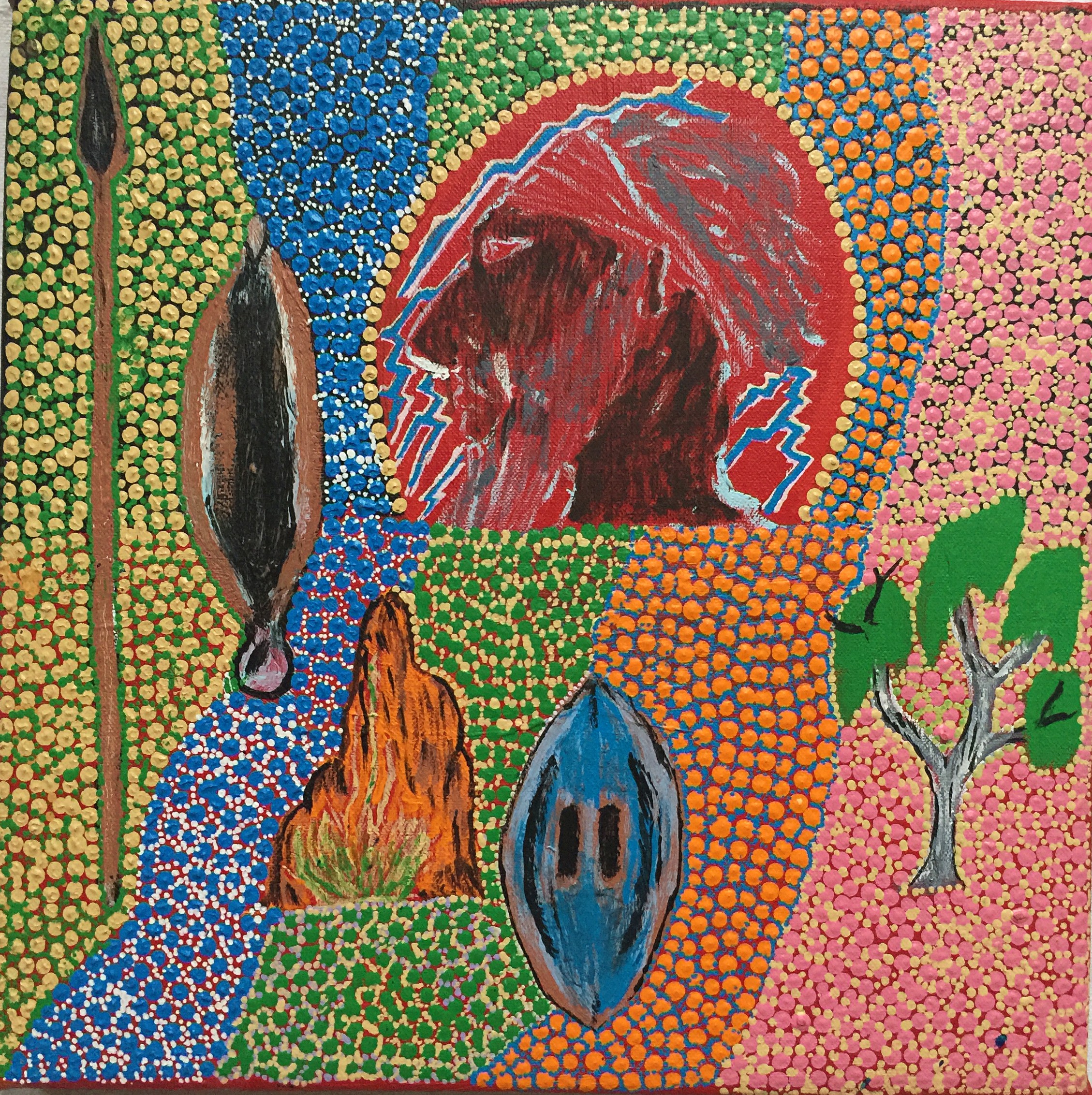 Andrew Jampijinpa Brown, Mirri-jarra Jukurrpa (Shield Dreaming) Andrew Jampijinpa Brown, Mirri-jarra Jukurrpa (Shield Dreaming)