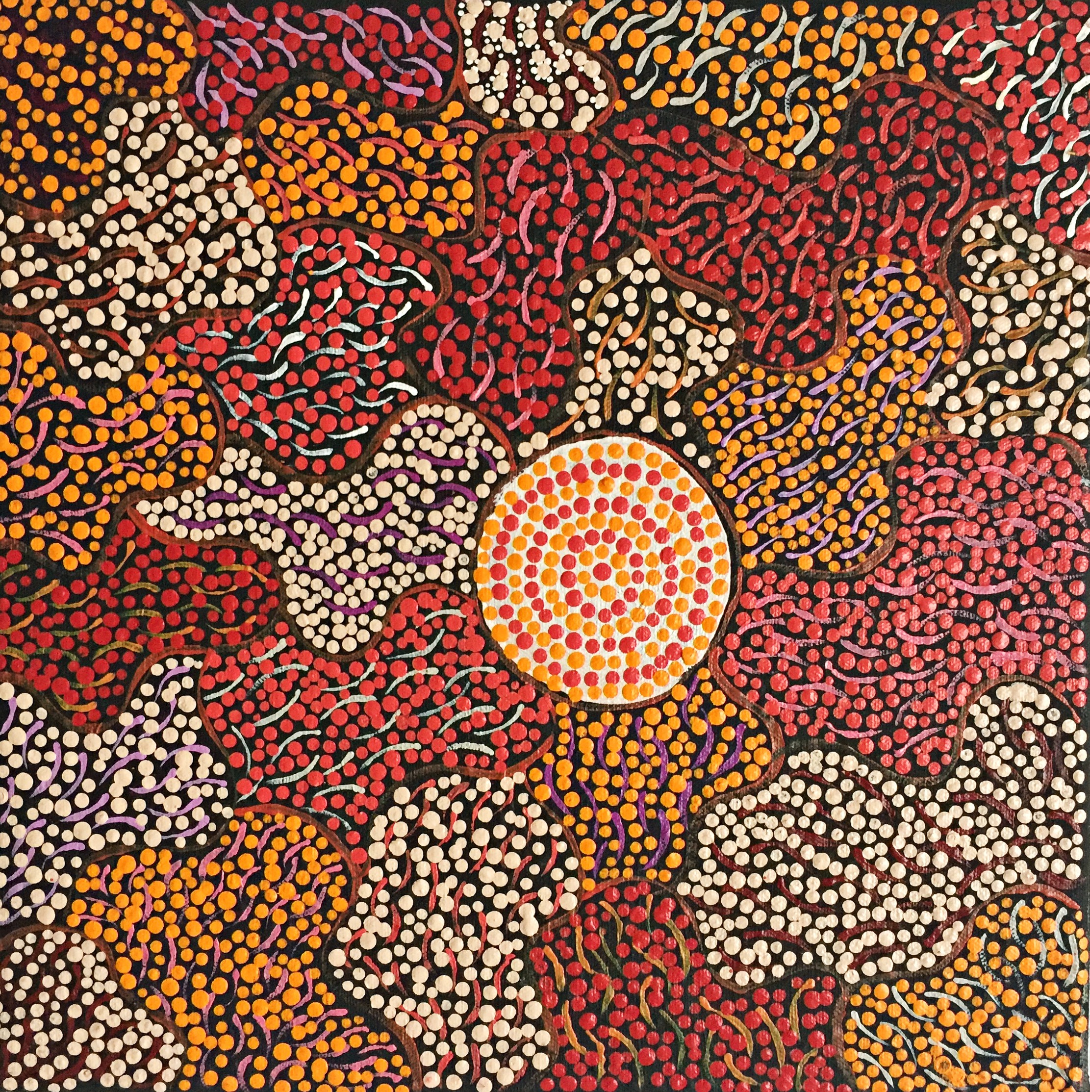 Vistaria Nakamarra Ross, Lukarrara jukurrpa (Desert fringe-rush seed Dreaming) Vistaria Nakamarra Ross, Lukarrara jukurrpa (Desert fringe-rush seed Dreaming)