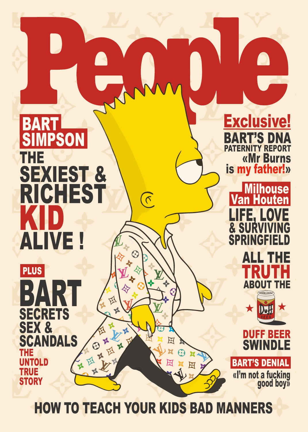 Kobalt, Bart Simpson fashion week (Beige) Kobalt, Bart Simpson fashion week (Beige)