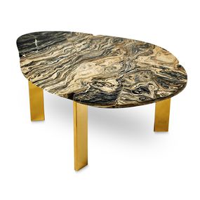 Diseño, Halys Coffee Table | Gold, Marble Balloon