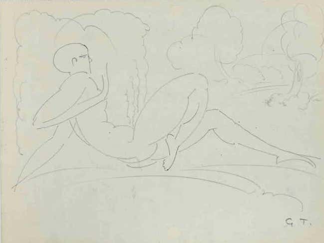 Georges-Henri Tribout, Reclined Nude Georges-Henri Tribout, Reclined Nude