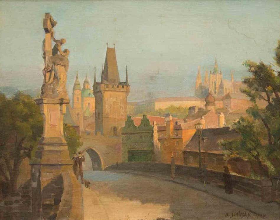 Bohuslav Slansky, The Charles Bridge in Pragu Bohuslav Slansky, The Charles Bridge in Pragu