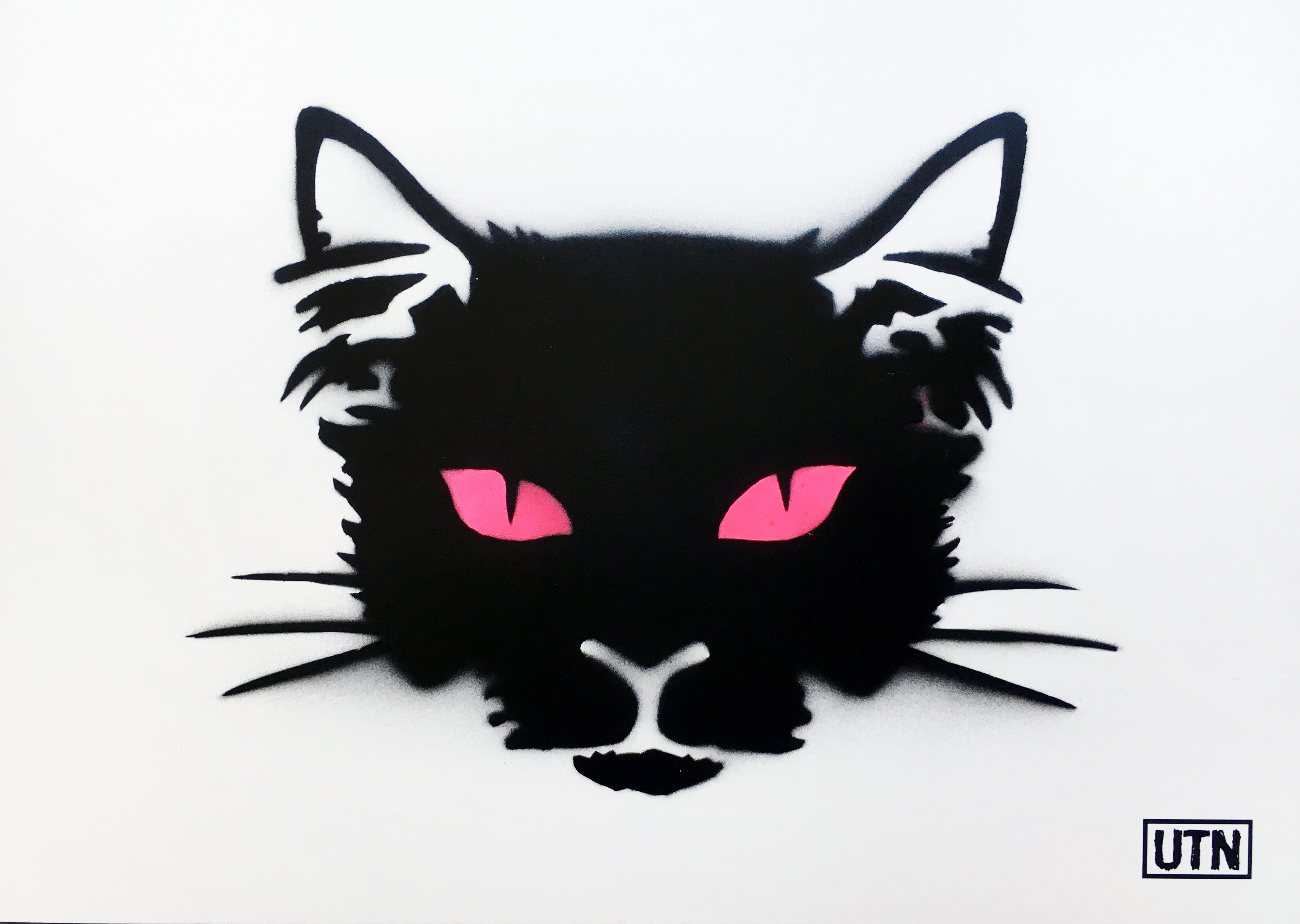 UTN, Cat with neon pink eyes UTN, Cat with neon pink eyes