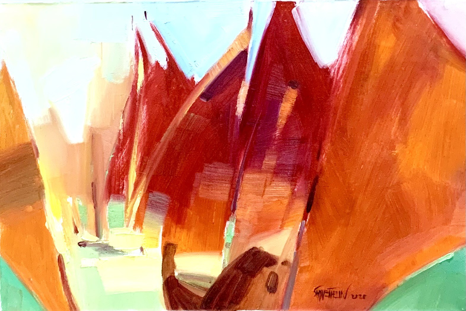 Thein Shwe, Red sails at sunset Thein Shwe, Red sails at sunset
