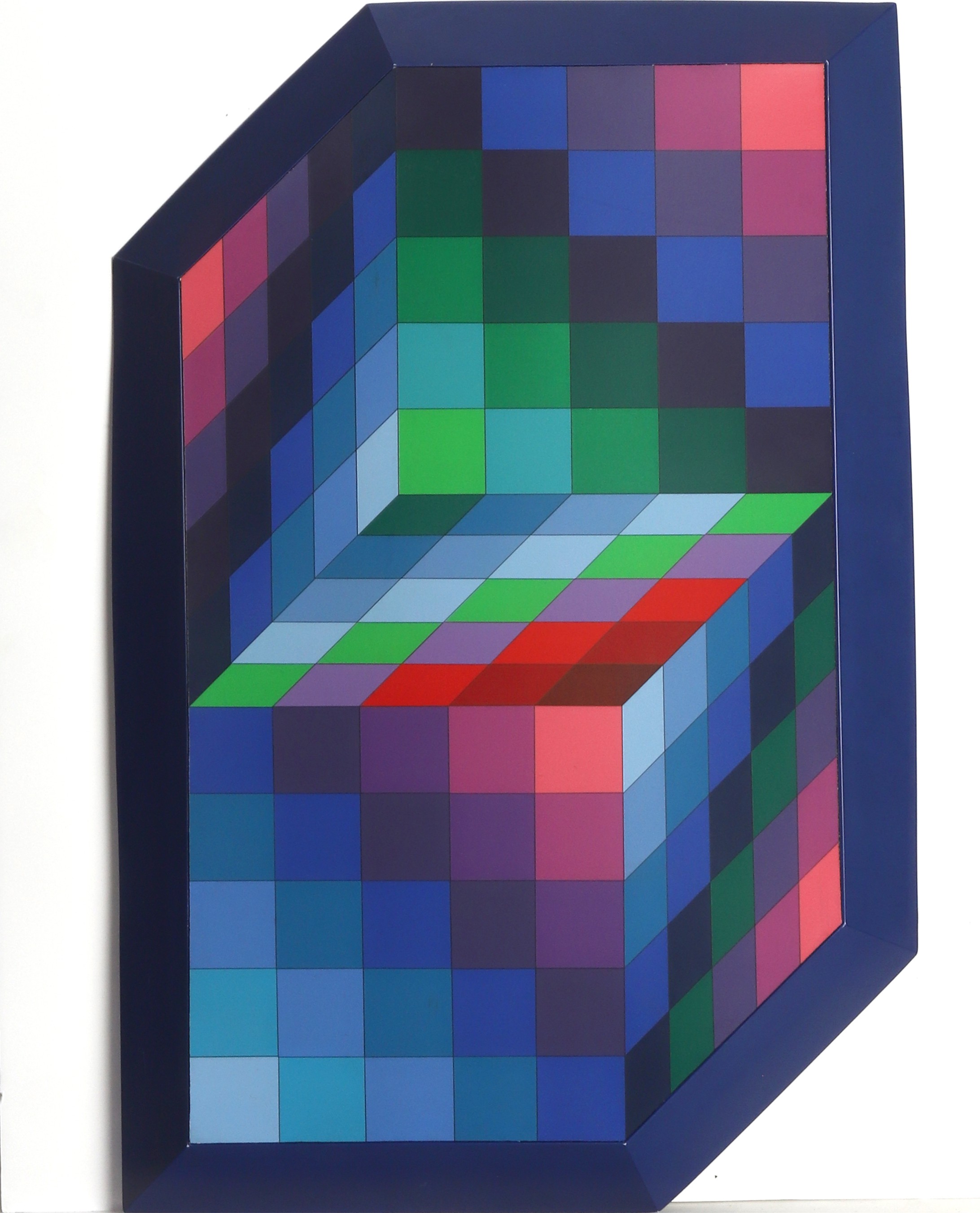 Victor Vasarely Gestalt Original Color Silkscreen Signed Modern Op Art  Illusion