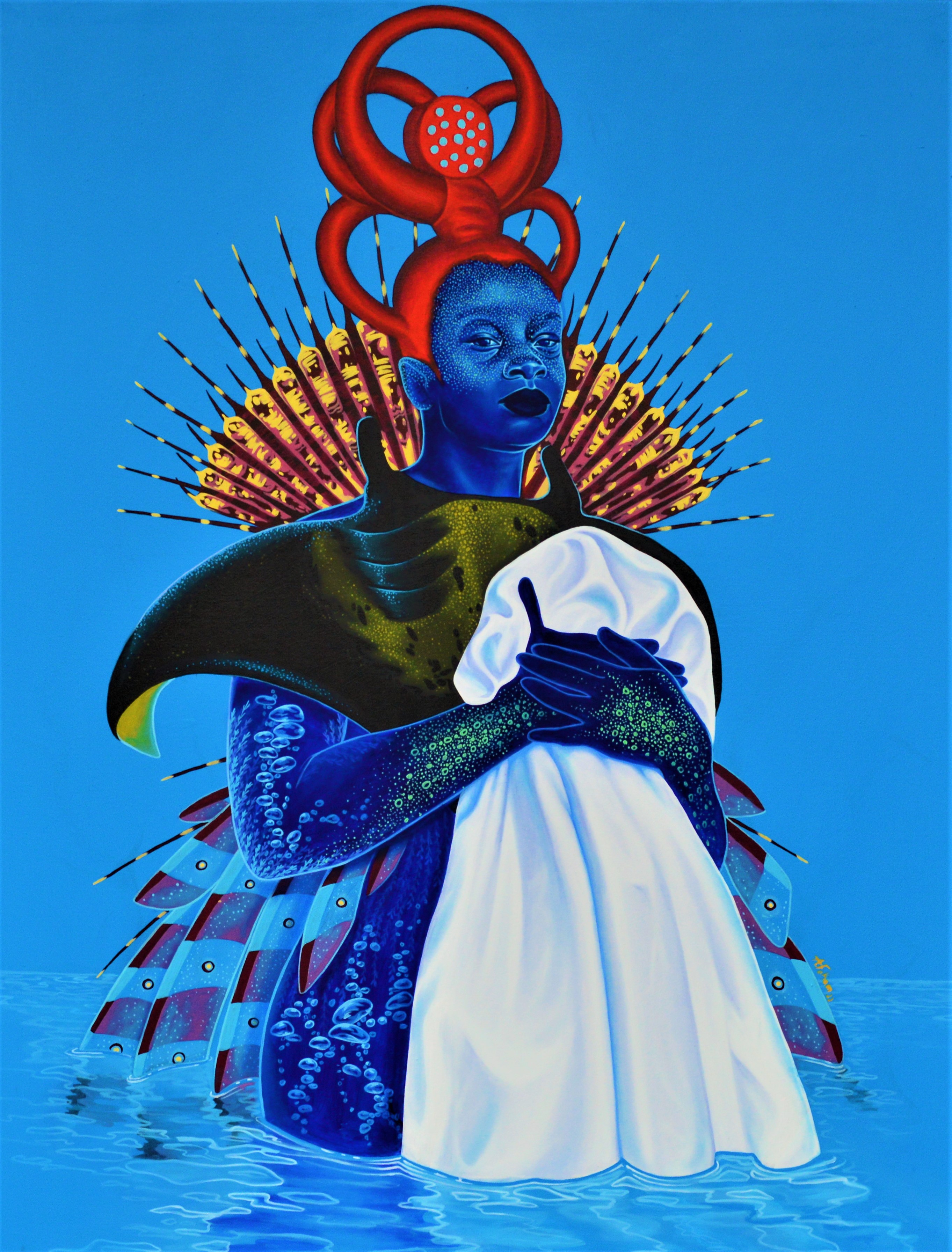 Arnold Fokam, A blue siren carries the death Mant Arnold Fokam, A blue siren carries the death Mant
