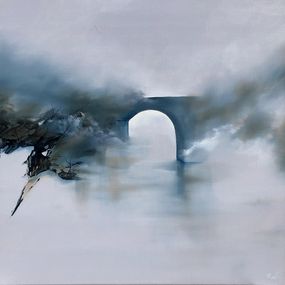 Painting, Le pont, Trichet Jacques
