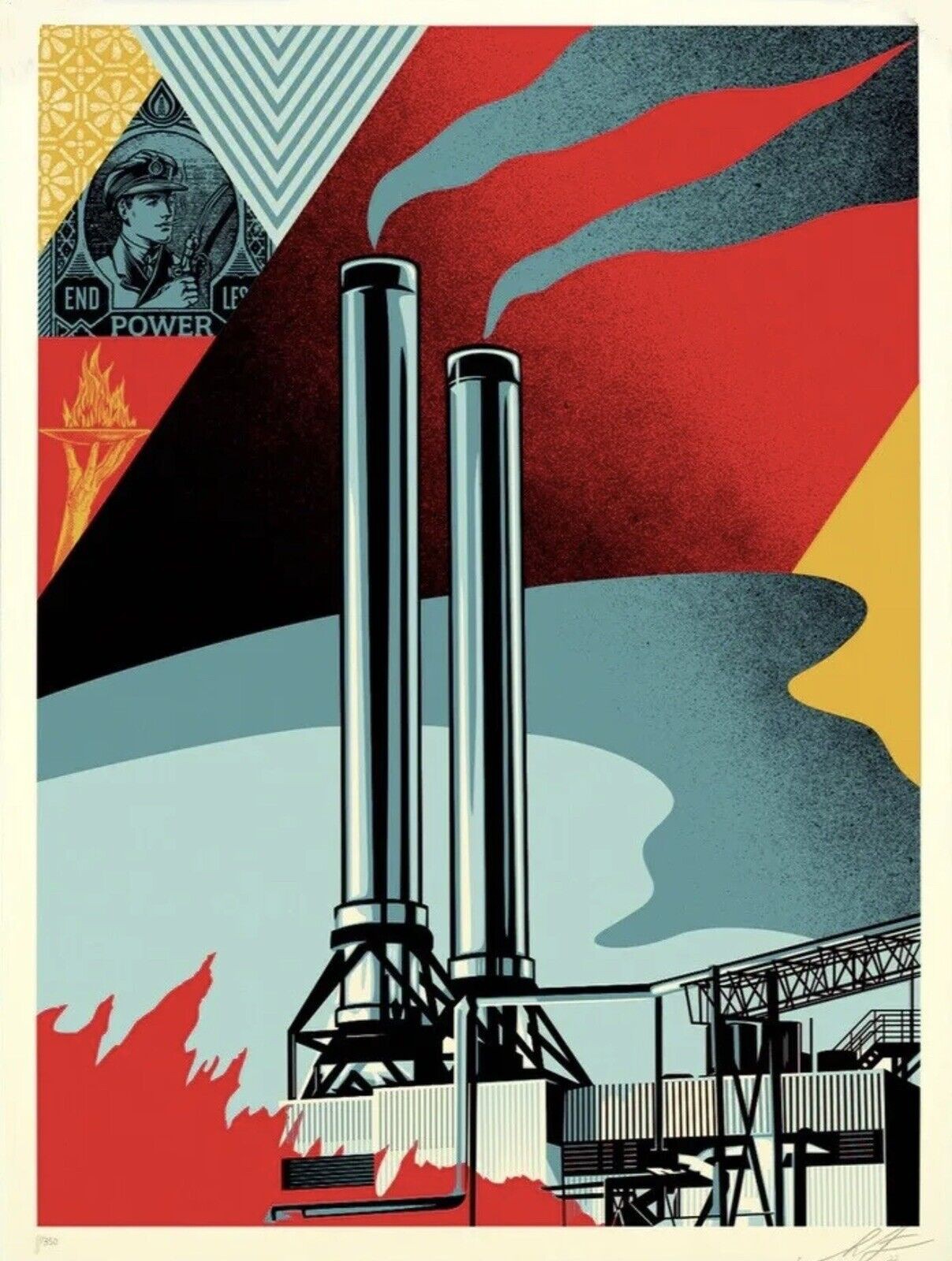 Shepard Fairey (Obey), Factory stacks (endless power) Shepard Fairey (Obey), Factory stacks (endless power)