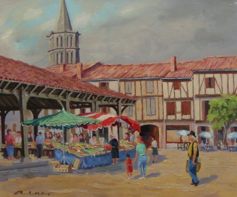 André Lac, Marché à Saint Felix de Lauragais André Lac, Marché à Saint Felix de Lauragais