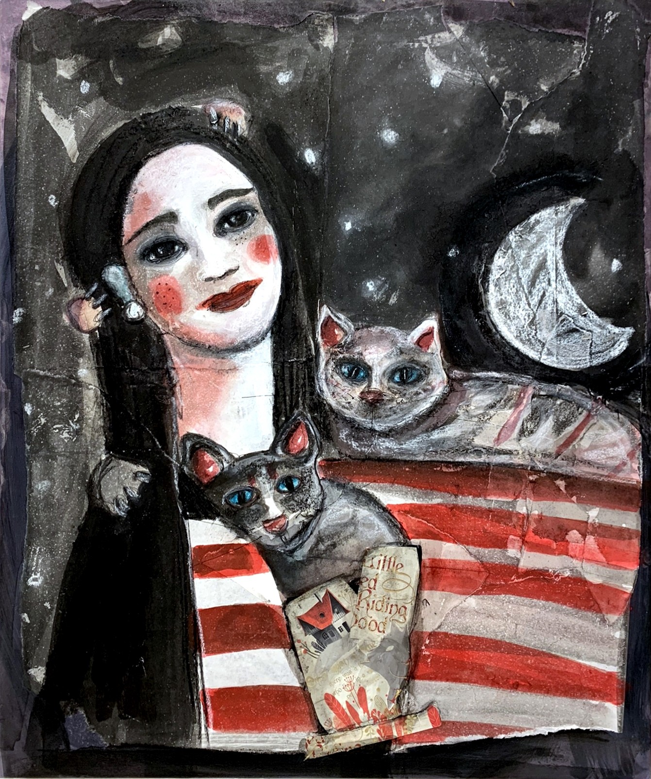 Francesca Leoni, Ritratto notturno con gatti Francesca Leoni, Ritratto notturno con gatti