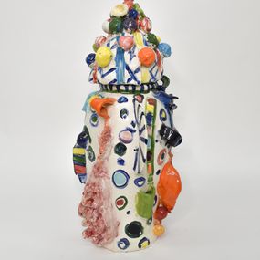 Skulpturen, Untitled V. Glazed Ceramic Abstract Sculpture Vase, Charo Oquet