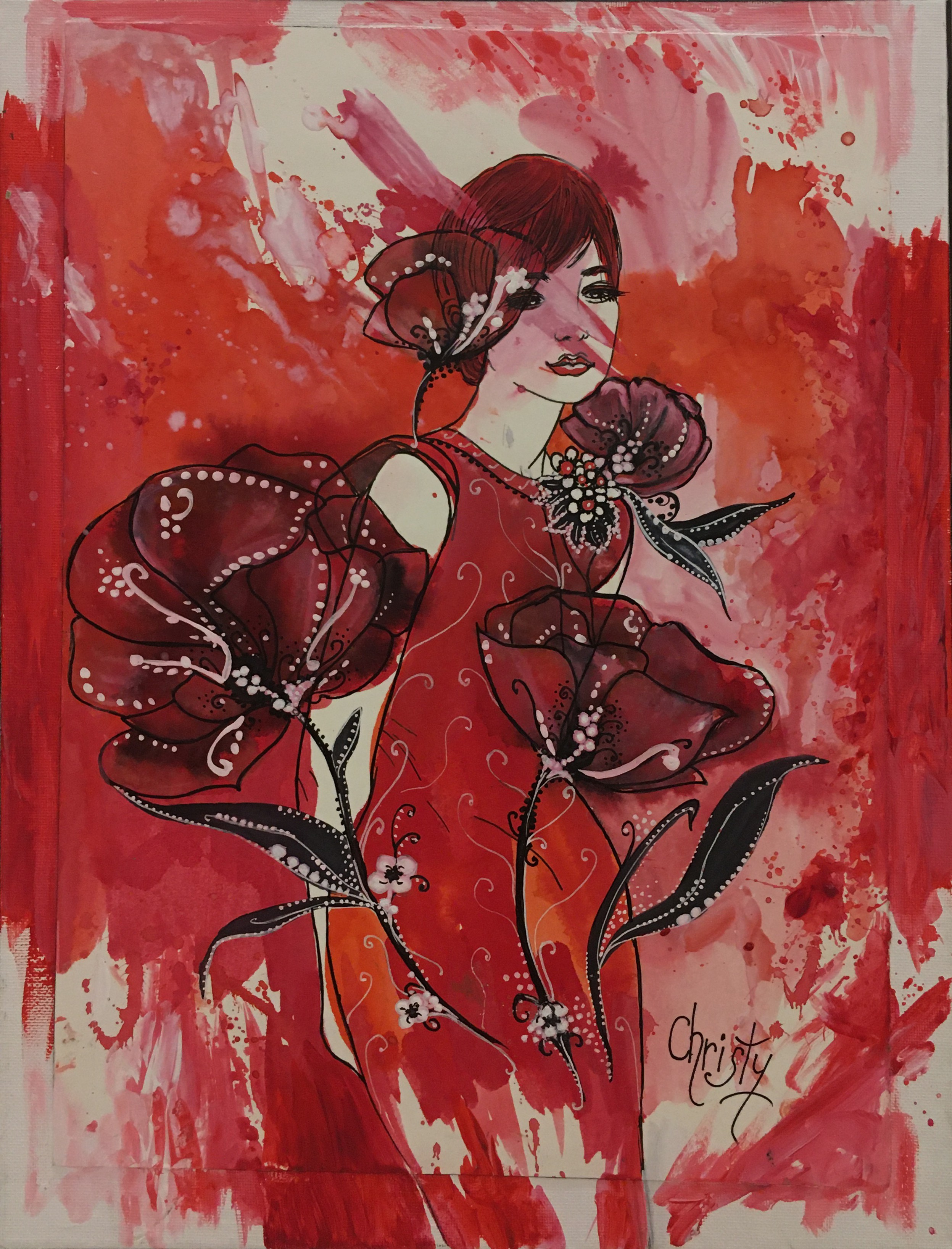 Christy, Femme aux coquelicots Christy, Femme aux coquelicots