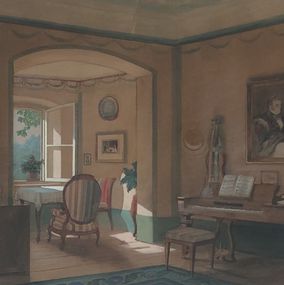 Peinture, Intérieur du XIXe, Herman Moller