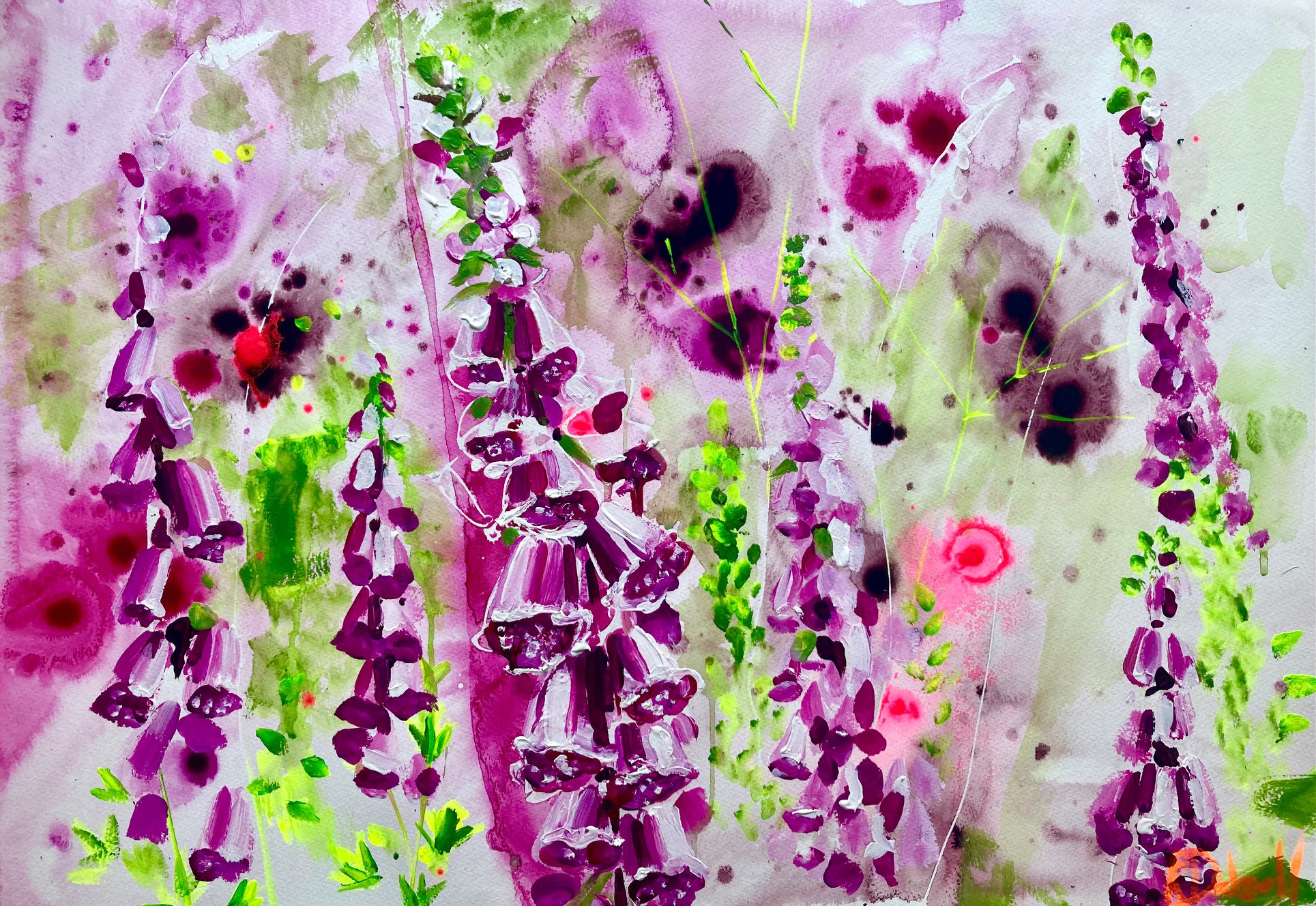 Rachael Dalzell, Fairies amongst the foxgloves Rachael Dalzell, Fairies amongst the foxgloves