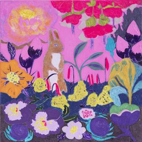 Fine Art Drawings, Squirrel in the Field of Flowers, Minako Asakura