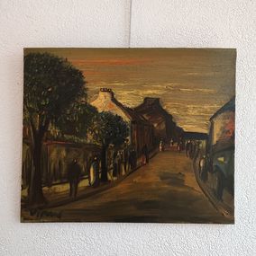 Sylvain Vigny, Rue animée au coucher du soleil Sylvain Vigny, Rue animée au coucher du soleil