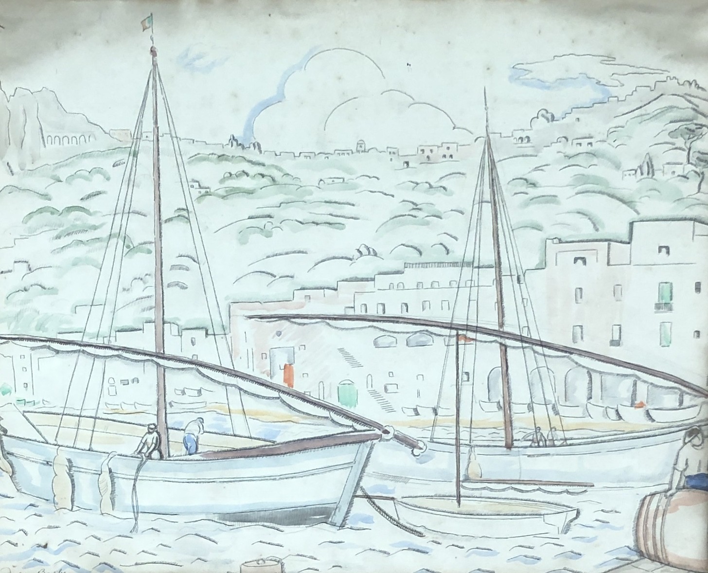 Louis Valdo-Barbey, Pêcheurs au port Louis Valdo-Barbey, Pêcheurs au port