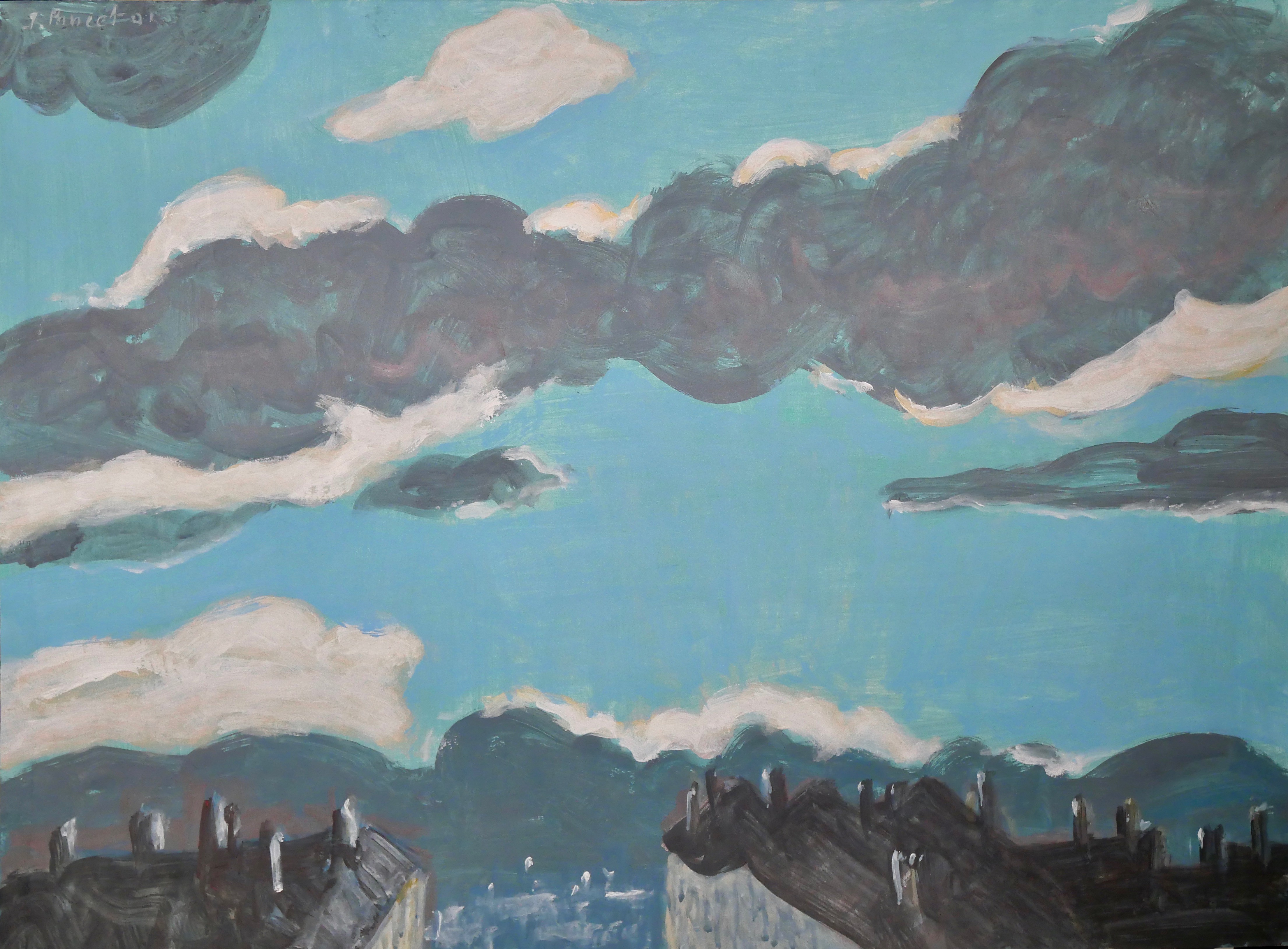 Jacques Poncet, Toits de Lyon par temps gris Ref BDNW10740 Jacques Poncet, Toits de Lyon par temps gris Ref BDNW10740
