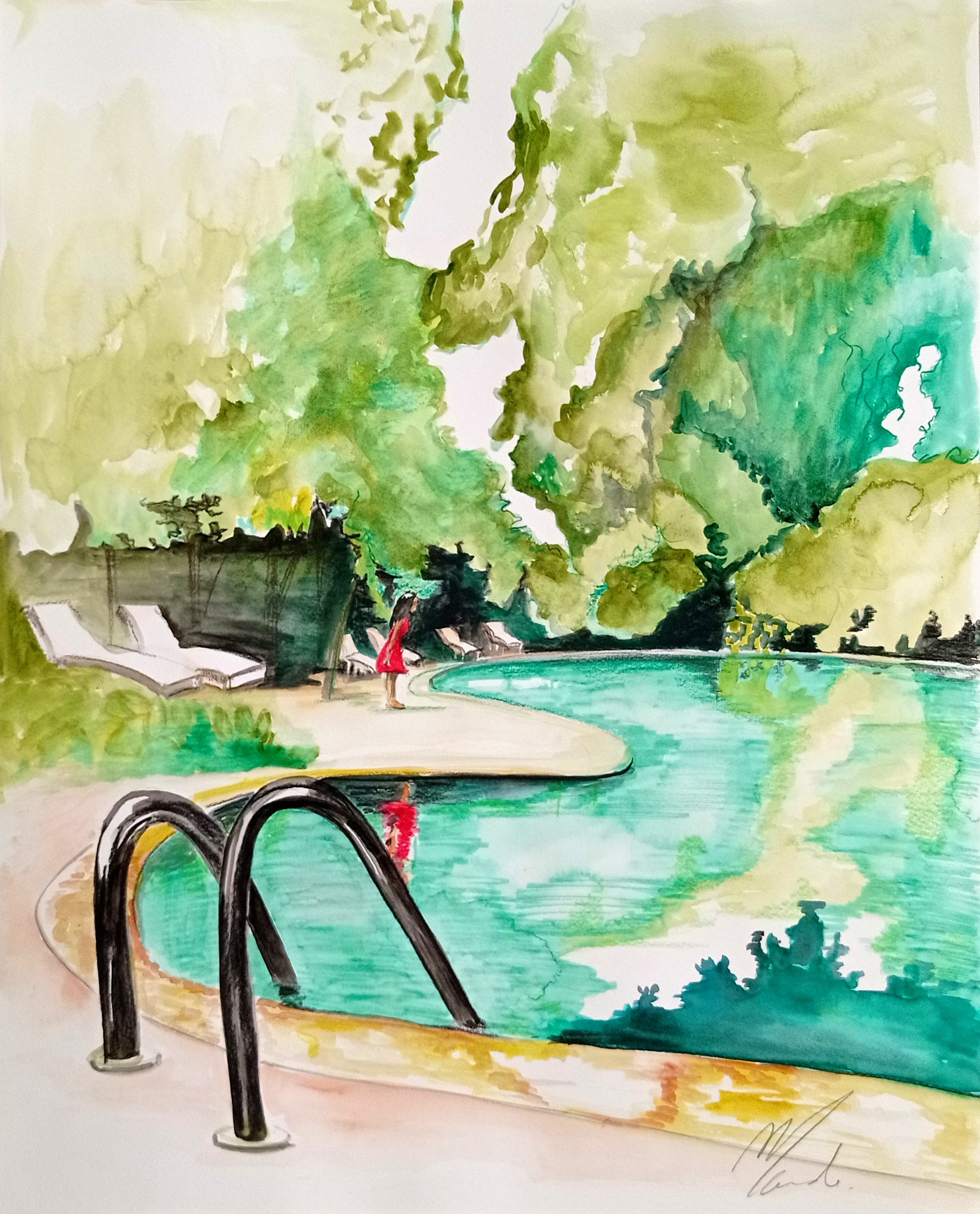 Maude Ovize, Reflecting pool (Etude) Maude Ovize, Reflecting pool (Etude)