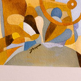 Aurélie Trabaud, Abstrait nu N°18 - Stars in hairs - ocre Aurélie Trabaud, Abstrait nu N°18 - Stars in hairs - ocre