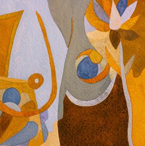 Aurélie Trabaud, Abstrait nu N°18 - Stars in hairs - ocre Aurélie Trabaud, Abstrait nu N°18 - Stars in hairs - ocre