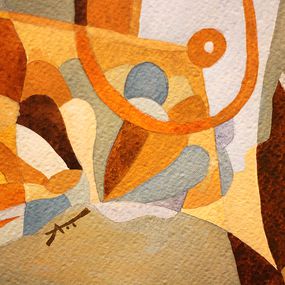 Aurélie Trabaud, Abstrait nu N°18 - Stars in hairs - ocre Aurélie Trabaud, Abstrait nu N°18 - Stars in hairs - ocre