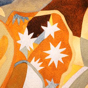 Aurélie Trabaud, Abstrait nu N°18 - Stars in hairs - ocre Aurélie Trabaud, Abstrait nu N°18 - Stars in hairs - ocre