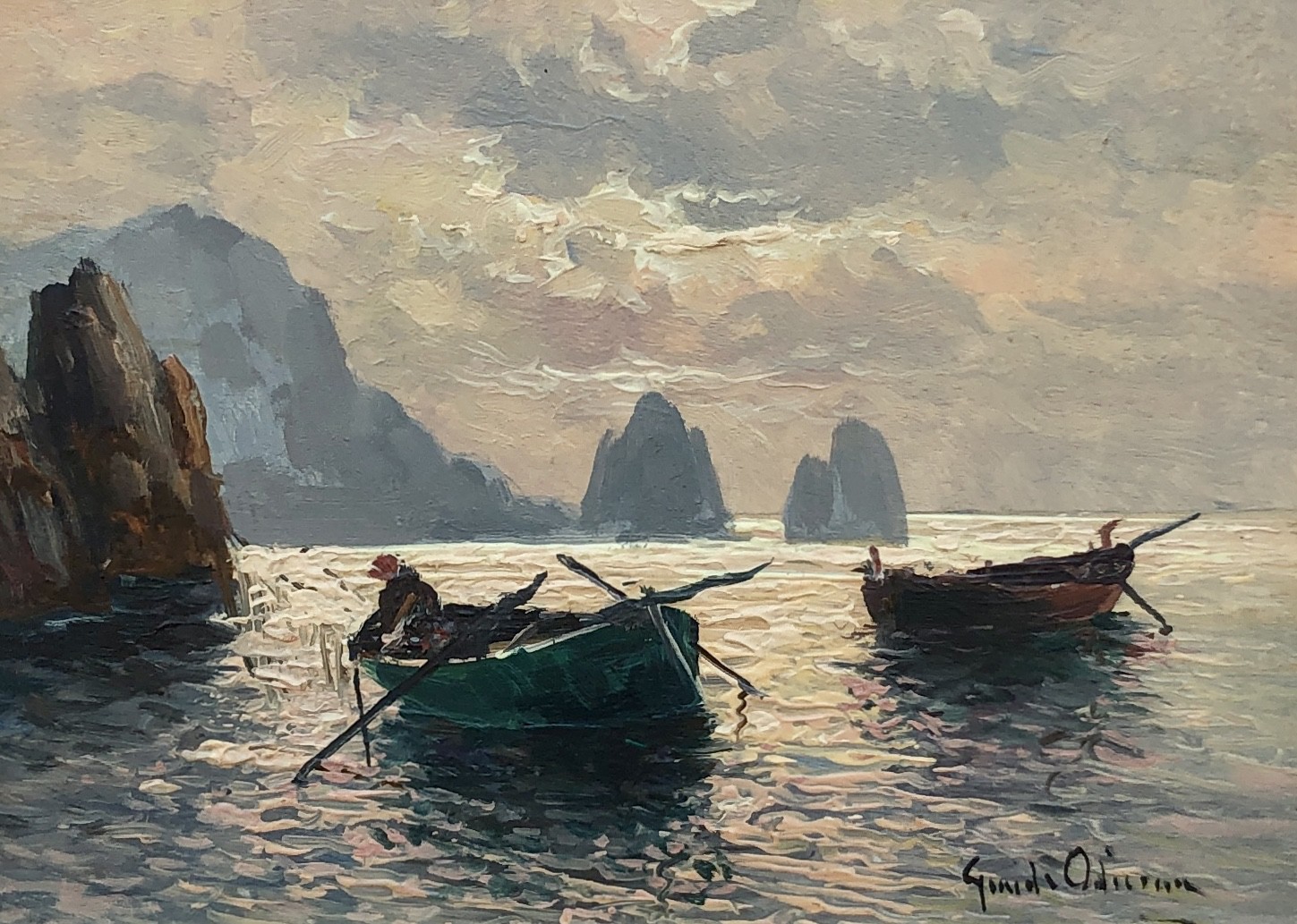 Guido Odierna, Pêcheurs, Capri et I Faraglioni Guido Odierna, Pêcheurs, Capri et I Faraglioni