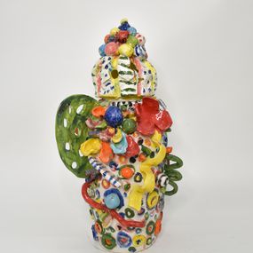 Sculpture, Untitled XVI. Glazed Ceramic Abstract Sculpture Vase, Charo Oquet