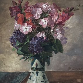 Peinture, Fleurs en vase, Franz Gedhard Lins