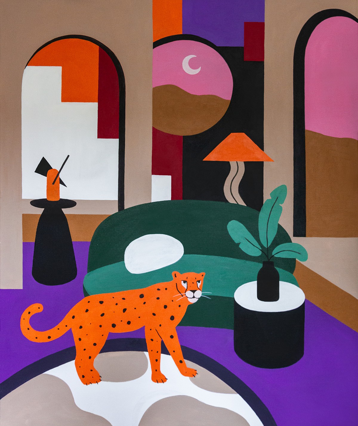 Mariah Birsak, House of the Cheetah ll painting Mariah Birsak, House of the Cheetah ll painting