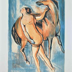 Drucke, Woman With Horse, Enzo Assenza