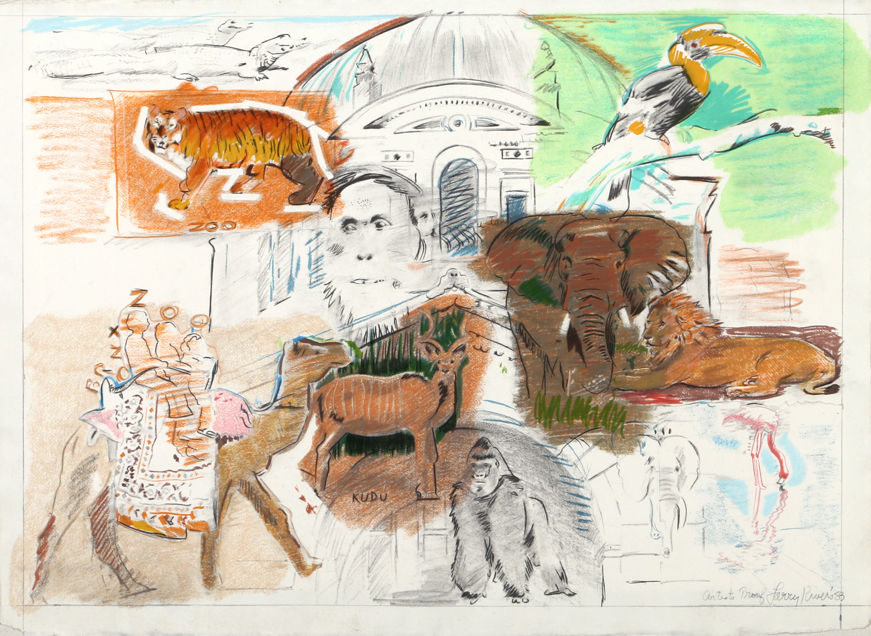Larry Rivers, Bronx Zoo from the New York, New York Portfolio Larry Rivers, Bronx Zoo from the New York, New York Portfolio