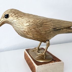 Sculpture, The last raven (on wood), UTN
