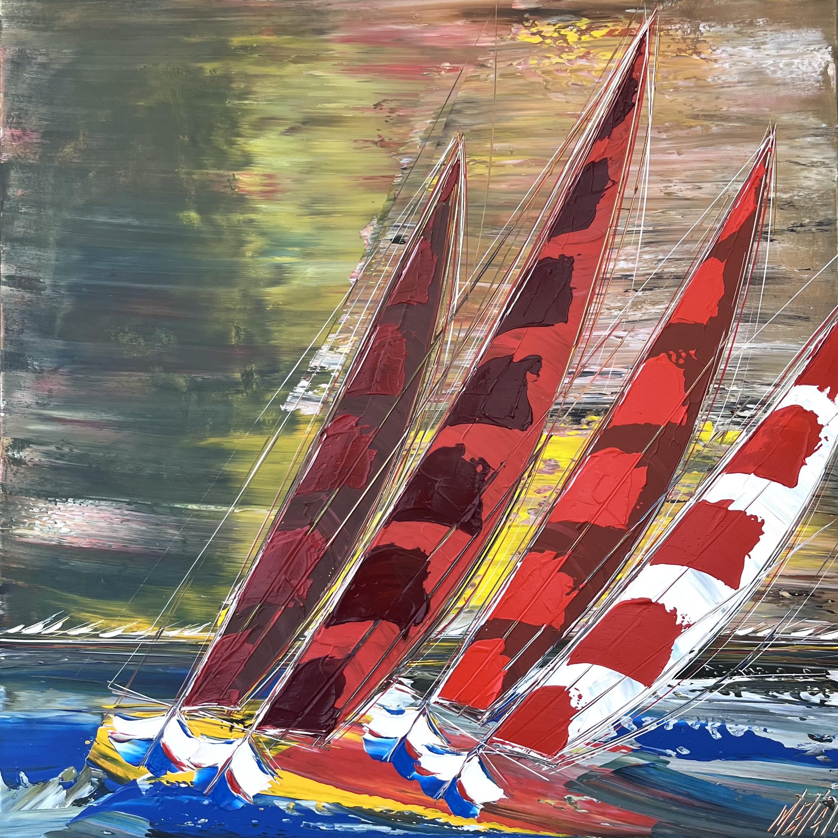 Olivier Messas, Les voiles rouges... (esprit voile) Olivier Messas, Les voiles rouges... (esprit voile)