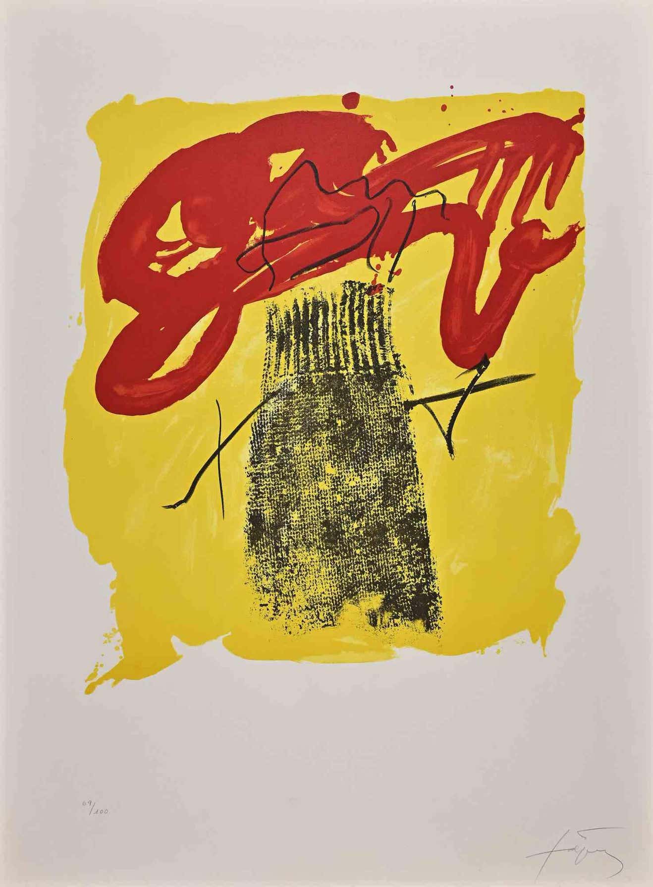 Antoni Tapies, Roig I Negre punto 79 Antoni Tapies, Roig I Negre punto 79