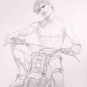 Fine Art Drawings, The boy on the motorcycle, Anthony Roaland