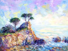 Peinture, Lone Cypress in Pebble Beach, California, Leon Devenice