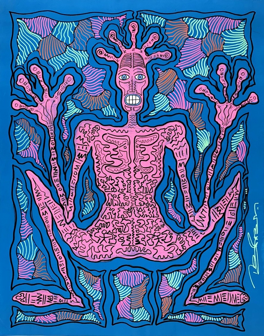 The Big Fat Boy, Blue, pink and orange The Big Fat Boy, Blue, pink and orange