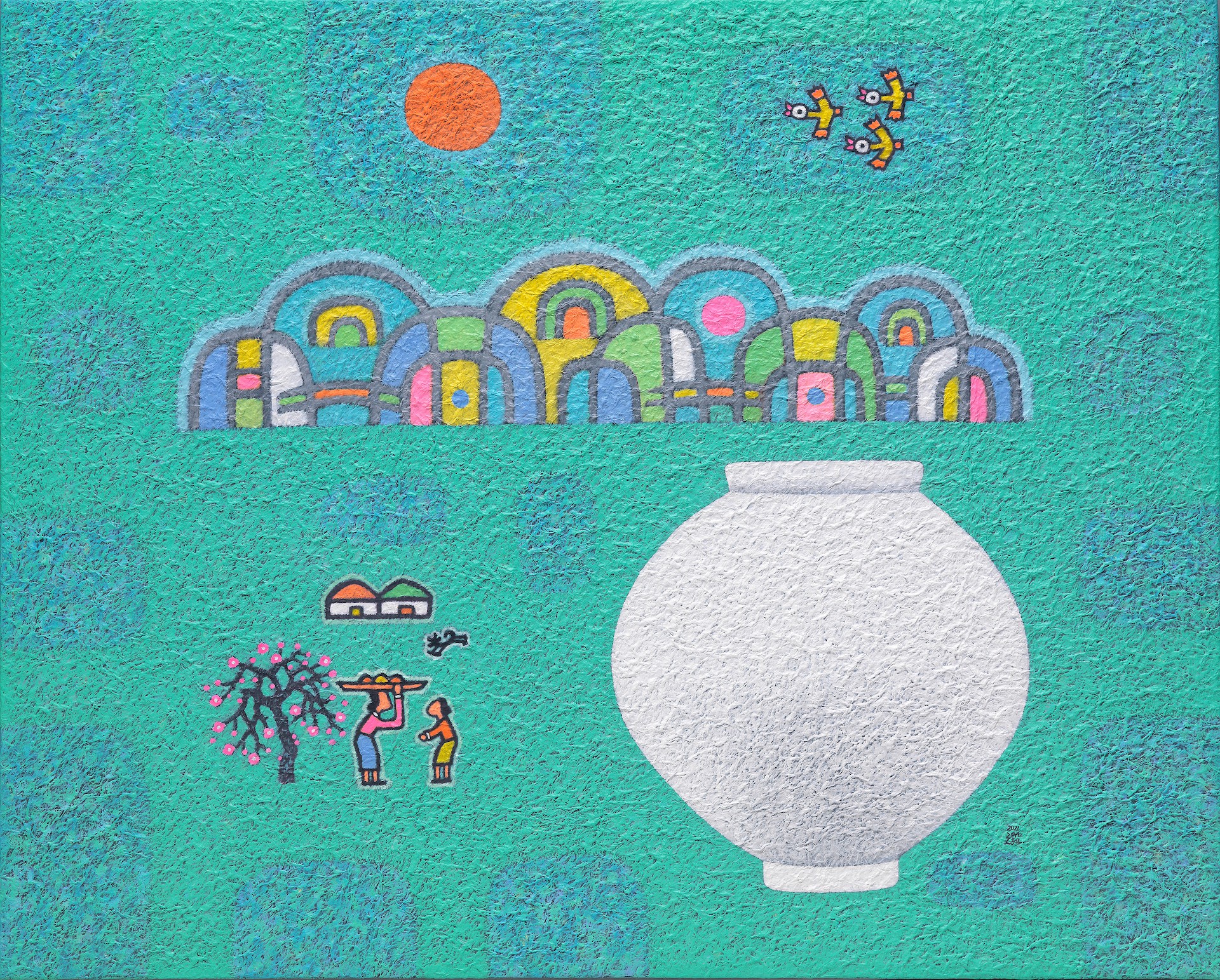 Mun-Hyun Cho, Landscape with a Moon Jar Mun-Hyun Cho, Landscape with a Moon Jar