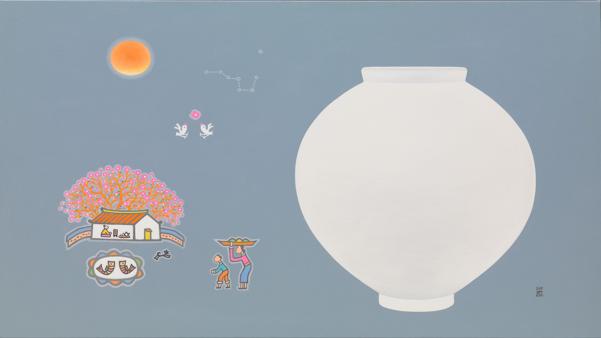 Mun-Hyun Cho, Landscape with a Moon Jar Mun-Hyun Cho, Landscape with a Moon Jar