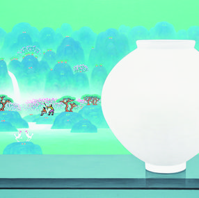 Painting, Landscape with a Moon Jar, Mun-Hyun Cho
