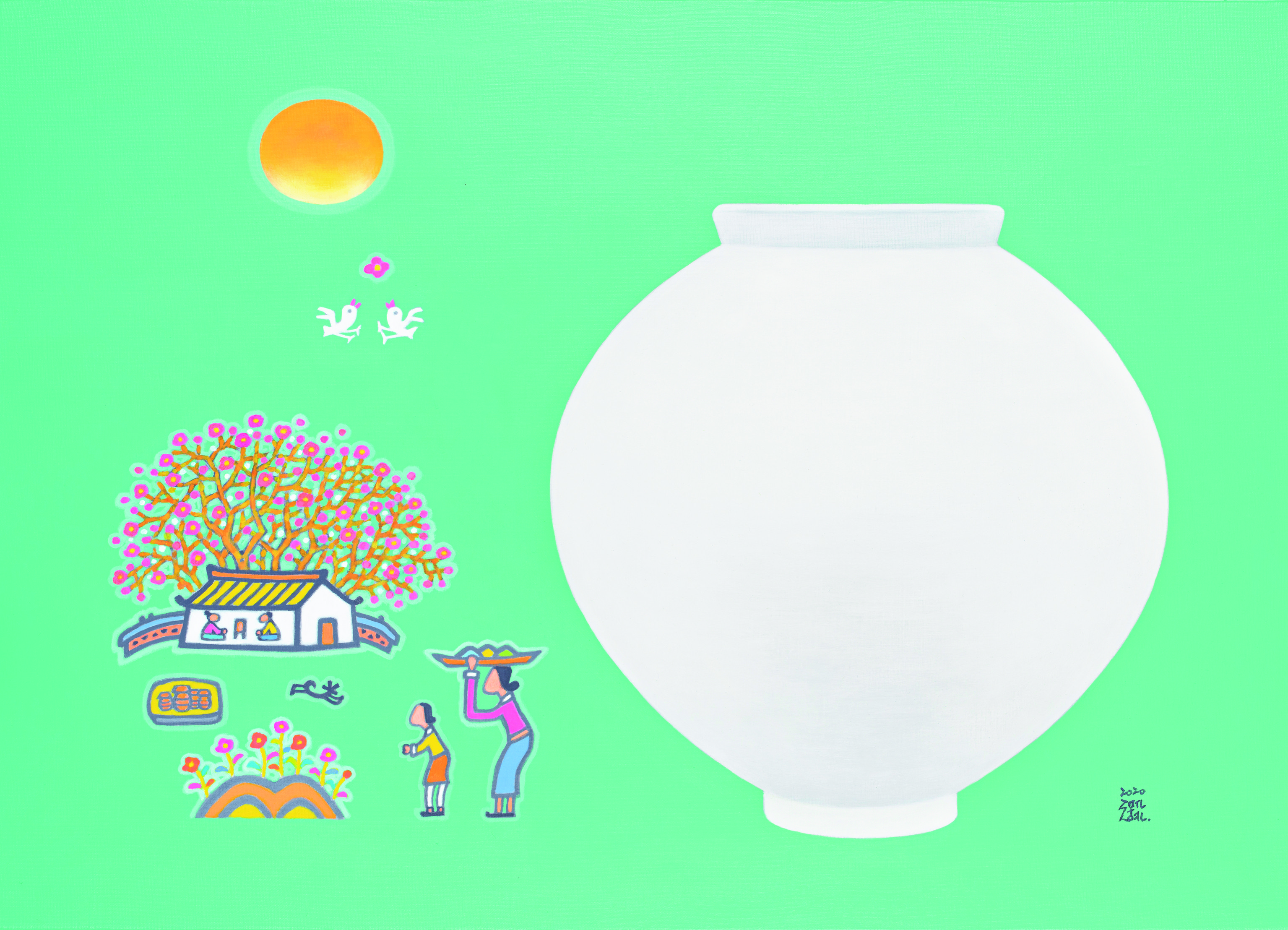 Mun-Hyun Cho, Landscape with a Moon Jar Mun-Hyun Cho, Landscape with a Moon Jar