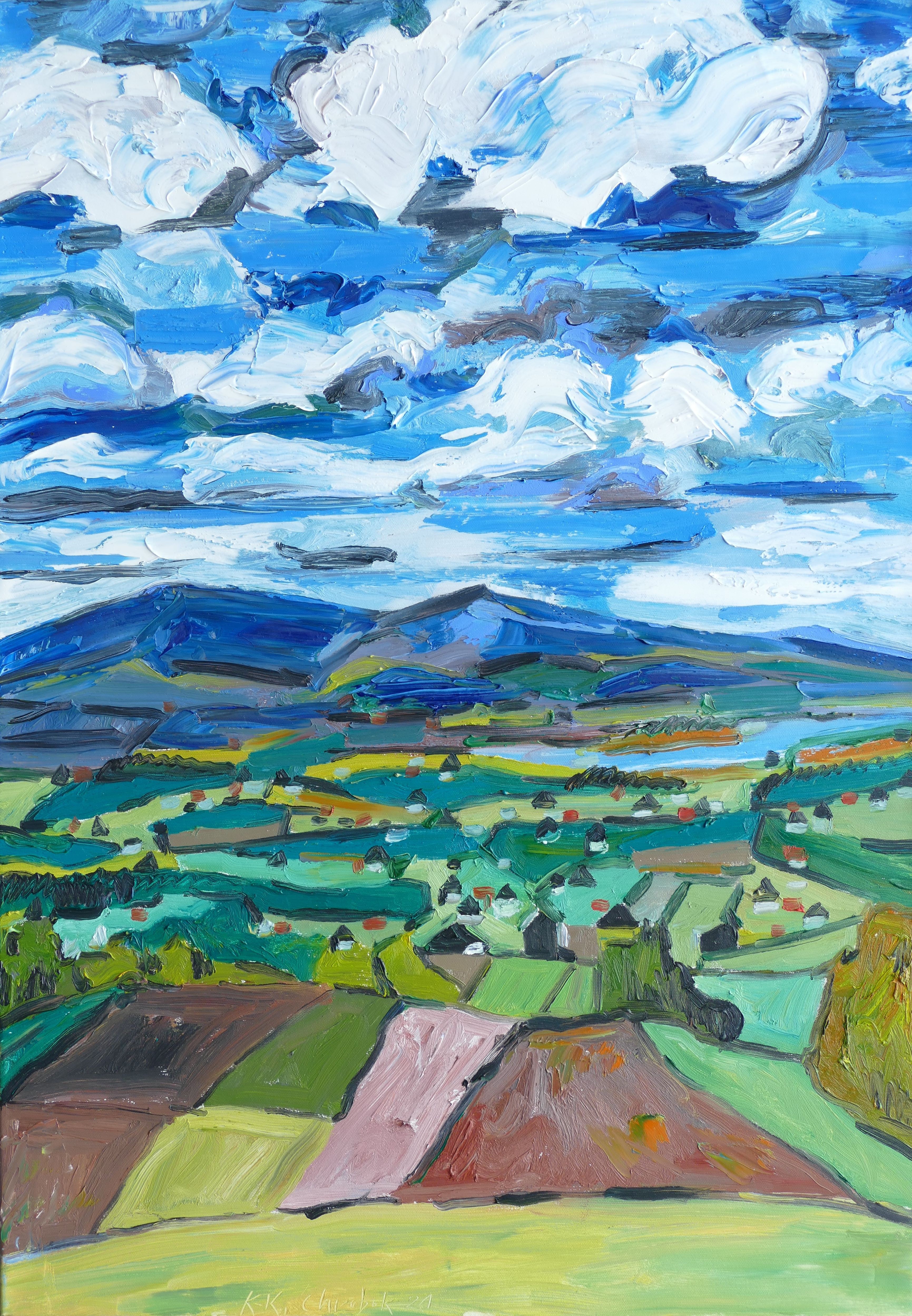 Karl-Karol Chrobok, Mountain landscape with clouds Karl-Karol Chrobok, Mountain landscape with clouds