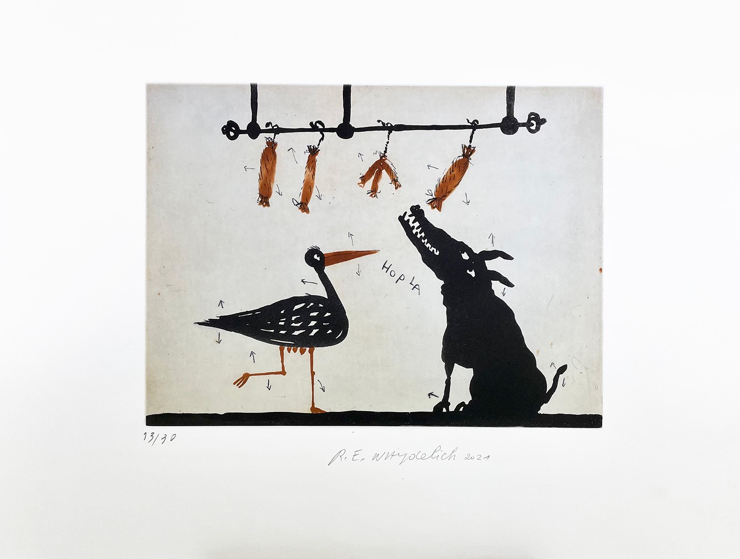 Raymond Waydelich, Aquatinte n°6, cigogne Raymond Waydelich, Aquatinte n°6, cigogne