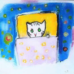 Gemälde, Chat aux lit étoilée, Youmi