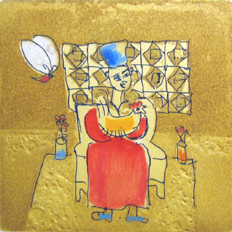 Tonino Guerra, La nonna con la gallina II Tonino Guerra, La nonna con la gallina II