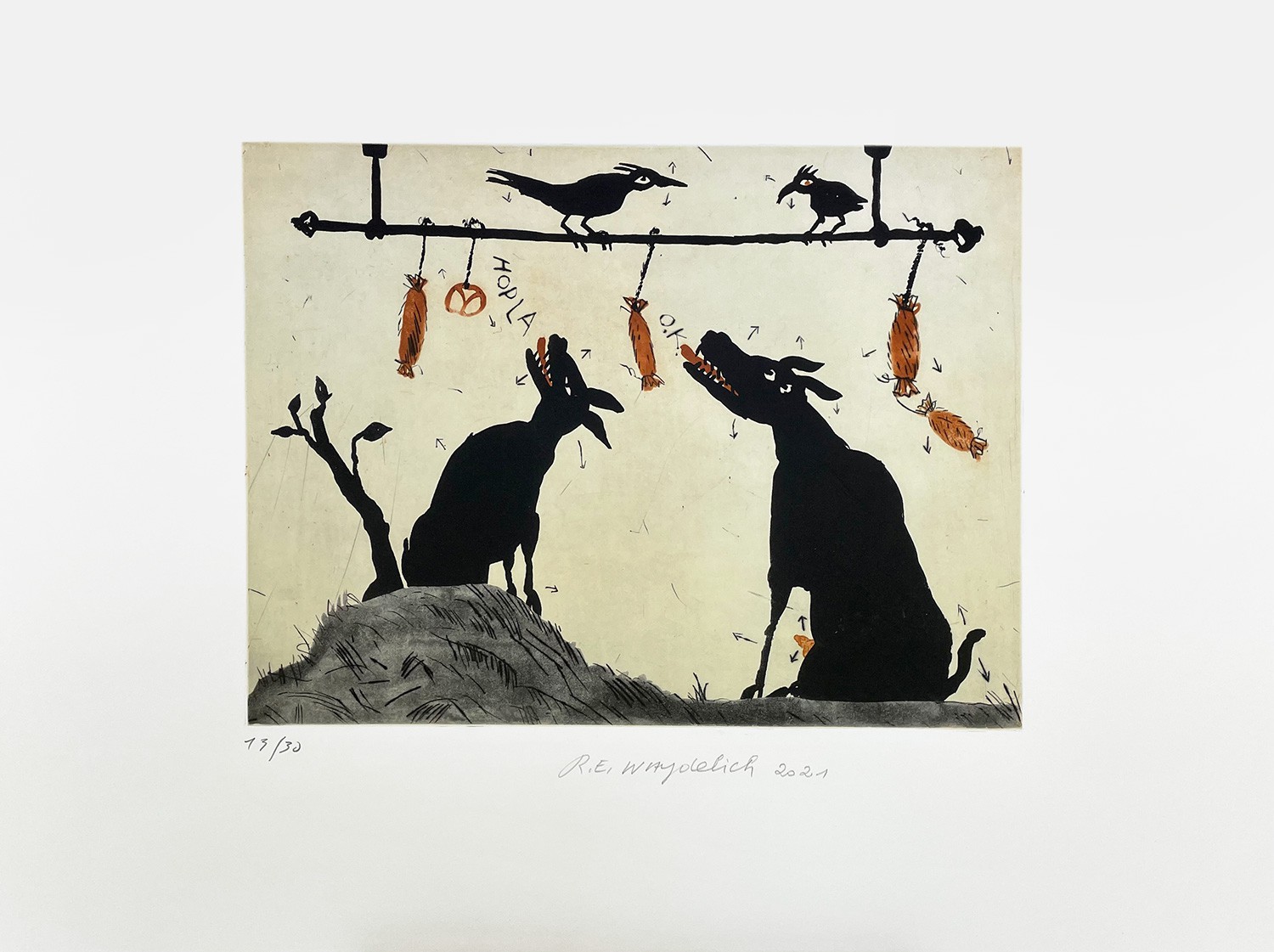 Raymond Waydelich, Schmierwurscht n°8, estampe originale Raymond Waydelich, Schmierwurscht n°8, estampe originale