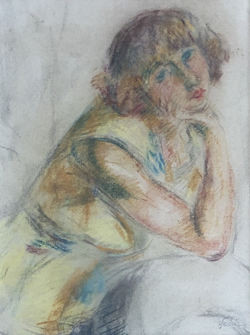 Henri Fehr, Jeune fille pensive Henri Fehr, Jeune fille pensive