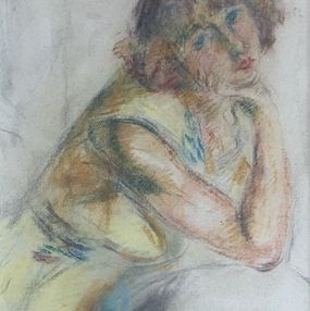 Fine Art Drawings, Jeune fille pensive, Henri Fehr